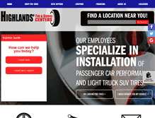 Tablet Screenshot of highlandstire.com